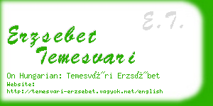 erzsebet temesvari business card